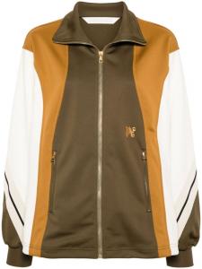 Palm Angels спортивная куртка в стиле колор-блок с монограммой, коричневый