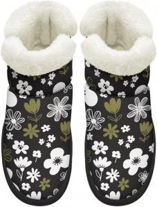 Женские зимние ботинки KEIAHUAN с утеплителем из меха, удобные уличные туфли на плоской подошве с пушистым воротником, Flower