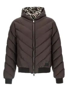 Двусторонняя куртка с капюшоном Fendi, коричневый