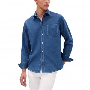 Hermes Рубашки мужские, индиго, с лацканами, средней яркости, другие