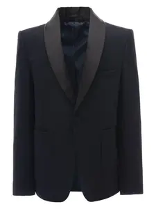 Однобортный пиджак с воротником-шалькой Moustache, синий