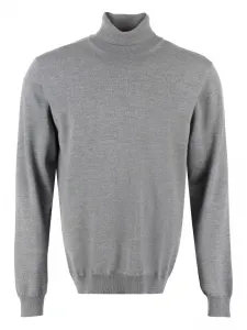 Шерстяной свитер с высоким воротником THE (Alphabet), серый