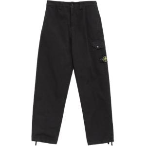 STONE ISLAND Грузовые штаны мужские черные