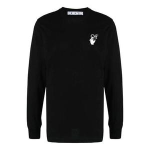 Футболка fw21 logo arrow pattern round neck long sleeves black Off-White, черный