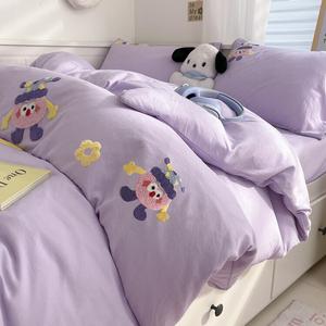 Disney Комплект постельного белья, 4 предмета, простыня на резинке, 200x230 см, мягкое и нежное, не линяет, не скатывается, вышивка полотенцем, Circus