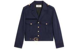 Куртка женская Celine с застежкой-ремешком, темно-синий