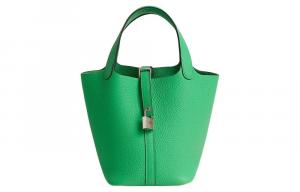 Пикотин Лок Клеменс Бычья Кожа Сумка Корзинка Ведерко 18 Женская 0Z Комик Грин HERMES