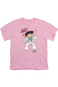 Футболка с коротким рукавом для детей Lil E с изображением Элвиса Пресли Gildan, розовый