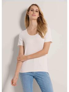 MADELEINE Футболка с круглым вырезом жемчужно-белого цвета