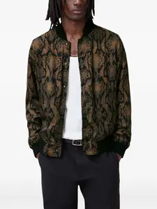 Двусторонний бомбер с воротником в рубчик AllSaints, черный