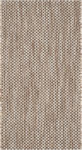 Ковер SAFAVIEH, 61 x 110 см, Washable Outdoor Courtyard Collection - , Natural & Black, без линьки и легкий в уходе, идеально для патио, входной двери, прихожей, придверный ковер (CY8521-37312)