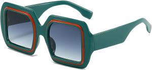 Квадратные солнцезащитные очки для женщин и мужчин, модные прямоугольные солнцезащитные очки с защитой от УФ-излучения, ретро-солнцезащитные очки для женщин 18019 Melrose, Green