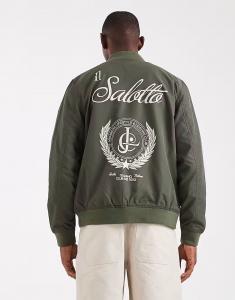 Легкая куртка-бомбер с принтом цвета хаки Asos Design