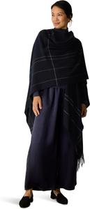 Шарф Eileen Fisher Women's Wool Twill Graph Serape, Ink