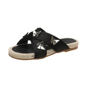 TAFN Резиновые противоскользящие износостойкие шлепанцы женские - черные, цвет Black