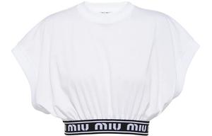 Укороченный топ Miu Miu, белый