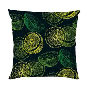 Декоративная подушка queence Лимоны, наволочка с печатью с обеих сторон, подушка 40x40 см, с молнией Queence, Bedruckt