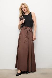 Хлопковая юбка Answear.Lab, коричневый