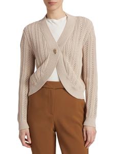 Вязаный крючком кардиган-болеро с пуантами Saks Fifth Avenue, кремовый