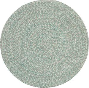 SAFAVIEH Braided Collection круглый ковер 92 x 92 см цвета teal / ivory BRD701Y ручной работы Country Cottage двусторонний хлопковый напольный ковер