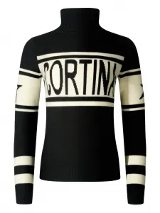 Топ с высоким воротником и полосками Perfect Moment, черный