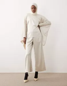 Кремовые атласные брюки-комбинации iyal