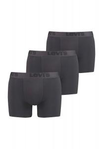 Трусы, 3 шт. в упаковке, с высоким содержанием хлопка, пояс с логотипом, мужские Levi's, черный