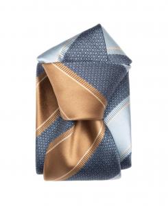 Большой и высокий галстук Ferrari из шелкового жаккарда для мужчин Elizabetta, Blue and copper