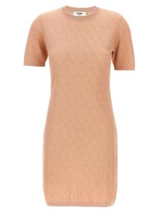 Хлопковое платье FF FENDI, розовый