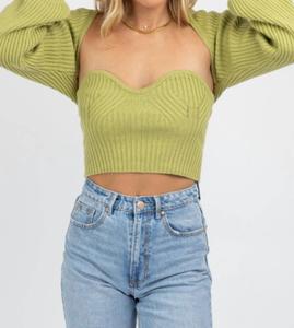 Комплект из топа-трубы и свитера-болеро в цвете киви Blue Blush, цвет kiwi