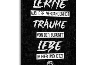 Картина на холсте Hustling Sharks Lerne, Träume & Lebe, 40x60x2 см, черный