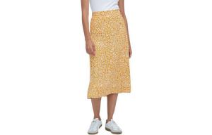 Повседневная длинная юбка женская лимонно-желтая UNIQLO