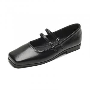 Туфли Мэри Джейн на массивном каблуке для женщин QITUMAUL, Black[Heel Height 2Cm]