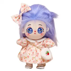 Милый пушистый удивленный девочка хлопковая кукла плюшевая кукла 20см высота CHUNTUSHU, Cherry Skirt Set