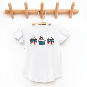 Футболка с рукавами-фонариками Patriotic cupcakes The Juniper Shop, White