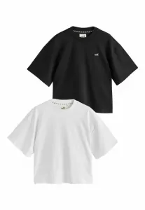 Комплект из двух базовых футболок стандартного кроя Self., Black White