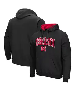 Мужская толстовка с капюшоном Nebraska Huskers Arch & Logo 3.0 Colosseum, черный