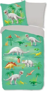 Постельное белье Dino Green с цифровой печатью Sleep and Dream 135 см x 200 см ESPiCO