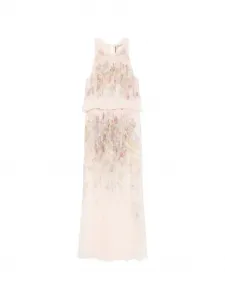 Макси-платье с цветочным принтом TWINSET, розовый