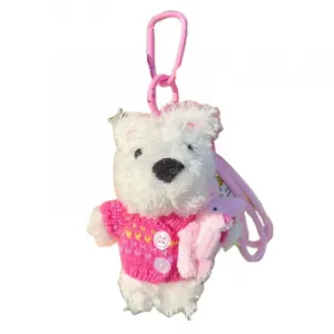 Fluffy bear Очаровательный милый плюшевый брелок West Highland White Terrier кукла подвеска высота 12см