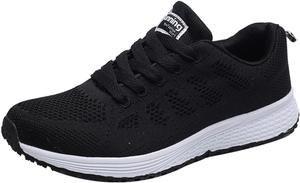 Женские кроссовки Generic, дышащая сетка, воздушная подушка, легкие повседневные, мягкая подошва, шнуровка, мужские зимние ботинки, размер 9.5, черный