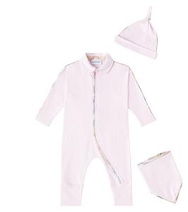 Детский комплект из хлопковой смеси: боди, нагрудник и шапочка Burberry Kids, Lotus