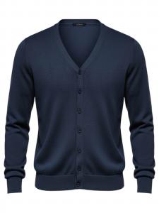 Ombre Трикотажный кардиган в темно-синем цвете