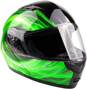 Шлем мотоциклетный Typhoon Helmets TH158, зеленый