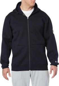 Мужская спортивная толстовка с длинными рукавами Champion C3-YS101L WRAP-AIR, эластичная, термоизолирующая, с логотипом и застежкой-молнией, темно-синий