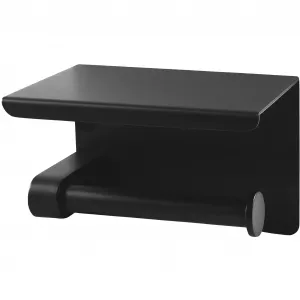 Держатель для туалетной бумаги CORNAT, с 2 различными вариантами крепления и лотком для смартфона, черный