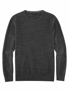 Мужской свитер с круглым вырезом серого цвета OLYMP