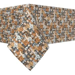 Прямоугольная скатерть, 100 % хлопок, 60х120 дюймов, Веселые собачки.