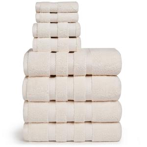 Набор банных полотенец, полотенец для рук и тряпок Vivendi Infinity из 8 предметов, цвет Ivory
