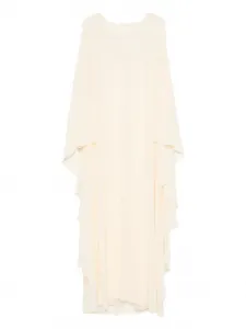 Платье с рюшами и длинными рукавами Alberta Ferretti, нейтральный